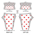 Love Your Workout Womens White Yoga Pants with Red Hearts