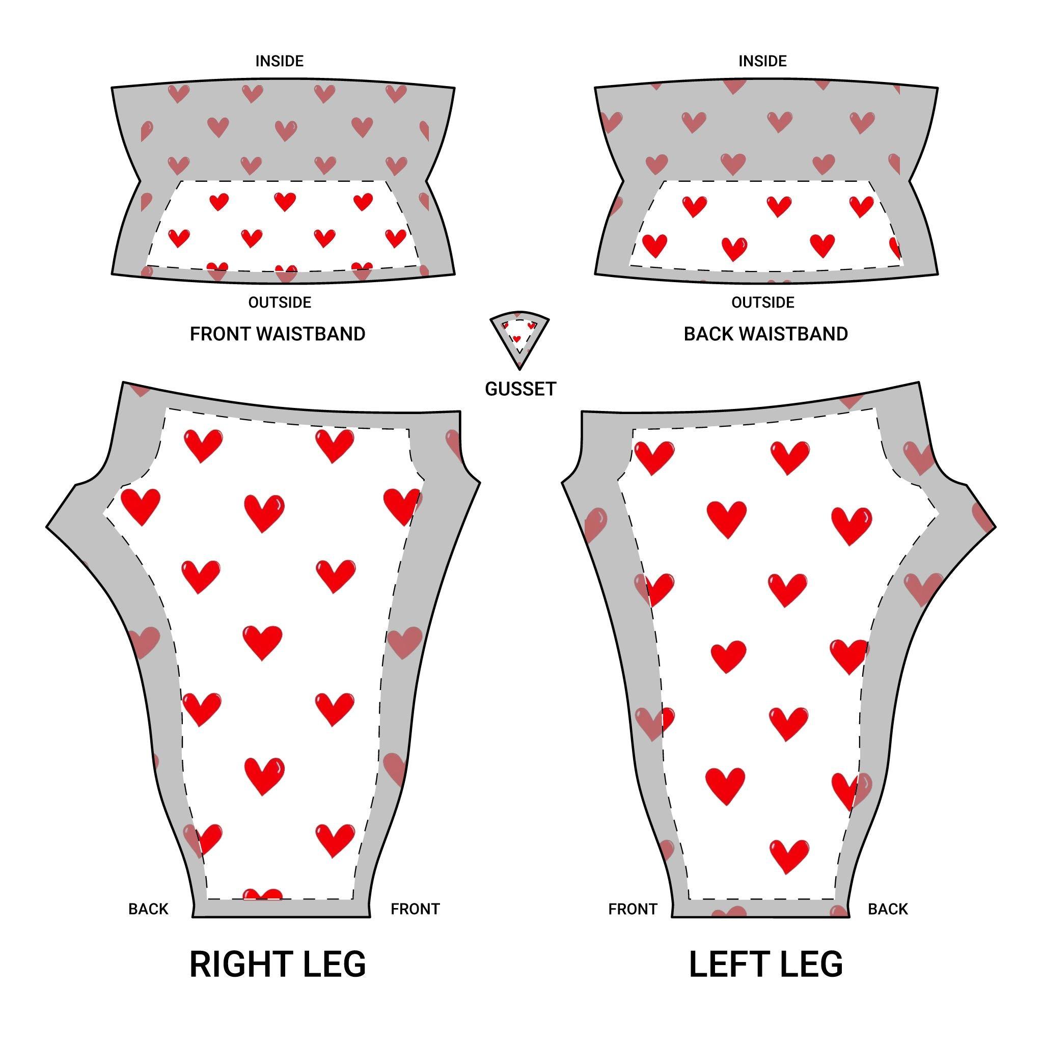 Love Your Workout Womens White Yoga Pants with Red Hearts