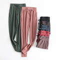 Stretch Fabric Workout Sport Joggers Pants Women Waist Drawstring Fitness Running Sweatpants with Two Side Pockets