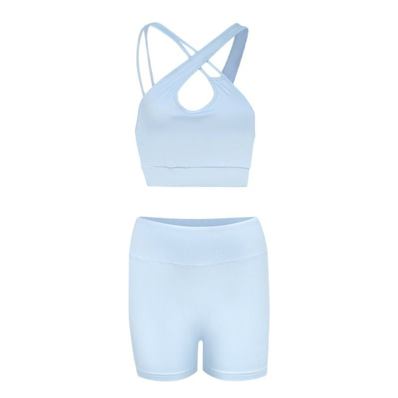 Solid color bra sports suit