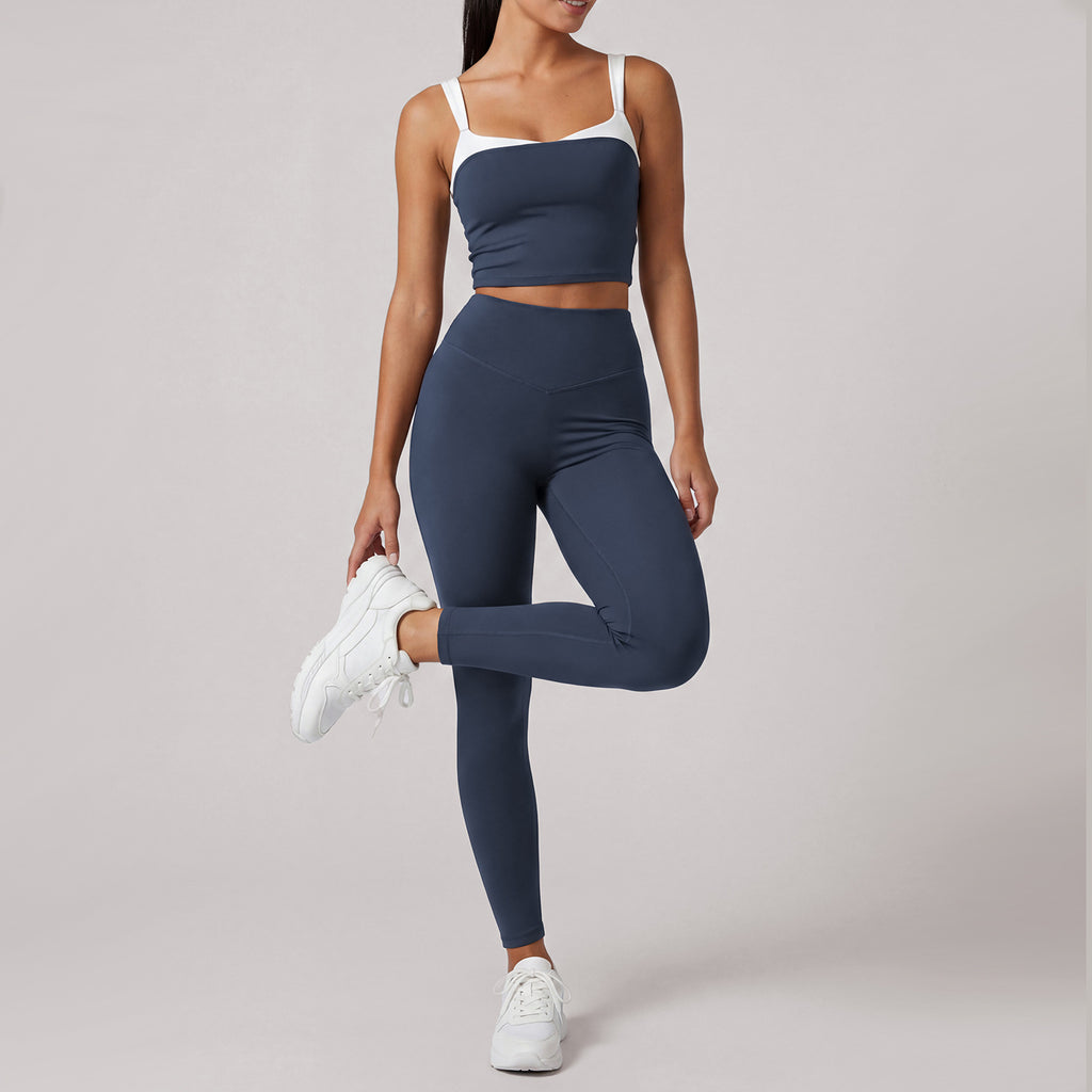 Summer Fitness Yoga Suit Set for Women, Quick-Dry Running High-Waisted Butt-Lifting Shaping Workout Wear