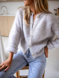 Soft Medium Stretch Autumn/Winter Solid Color Casual Elegant Style Comfortable Sweater Casual Knit Cardigan