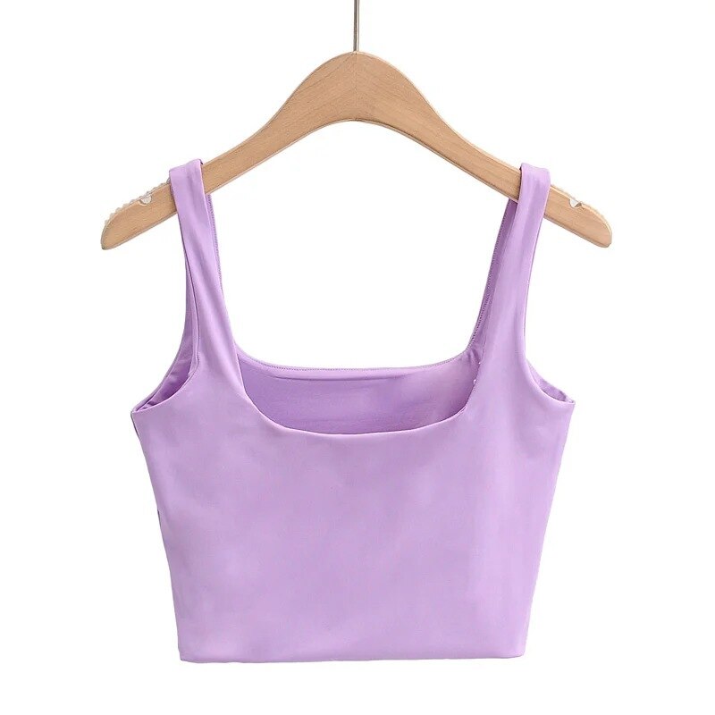 Summer Women Sexy Sleeveless Tops Fashion Short Square Collar Tank Tops 6 Colors