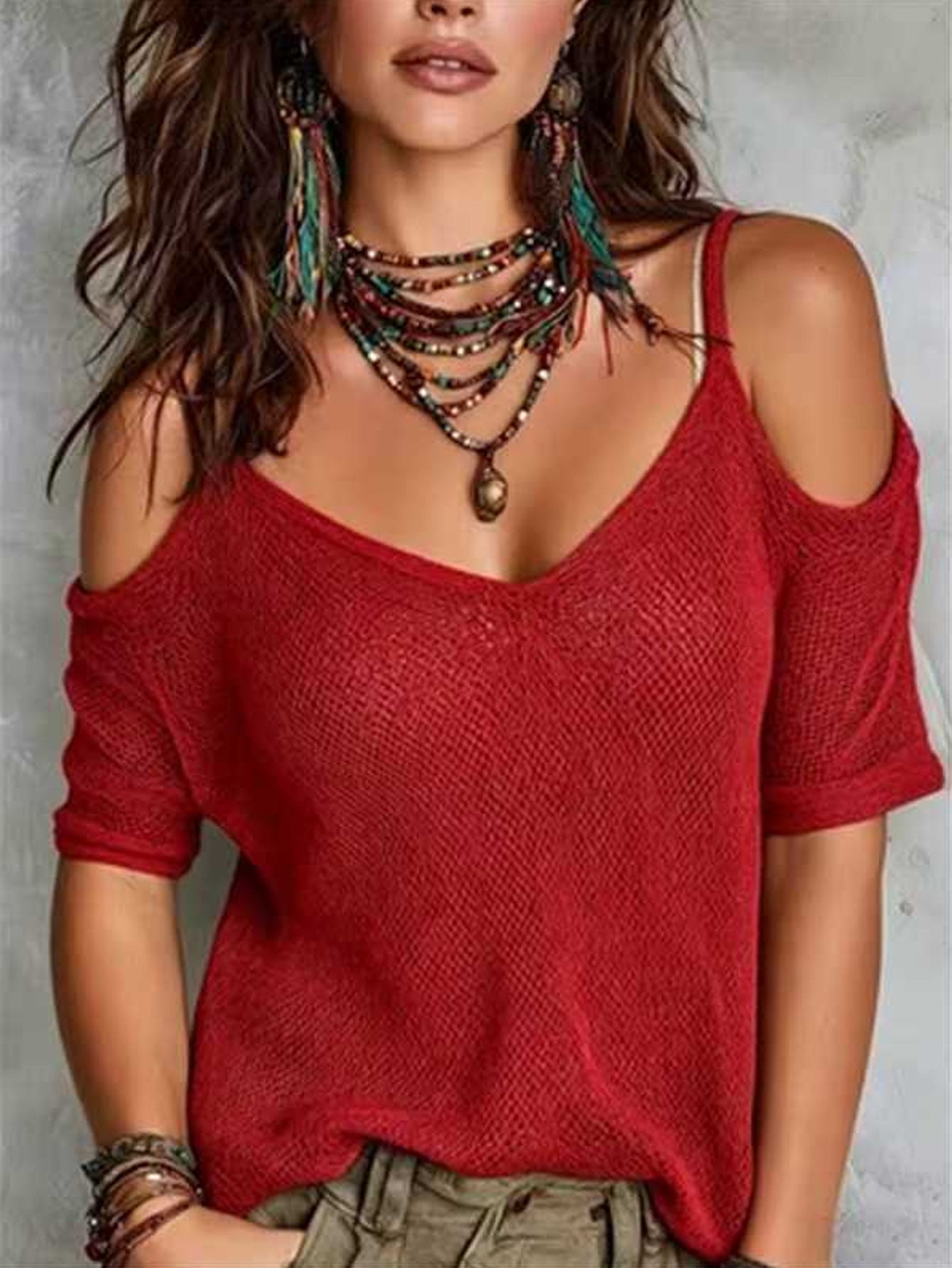 Fashionable Summer Solid Color Sleeveless Knit Top for Women Casual Shoulder-Baring Design, Lightweight and Breathable, Perfect for Everyday Wear