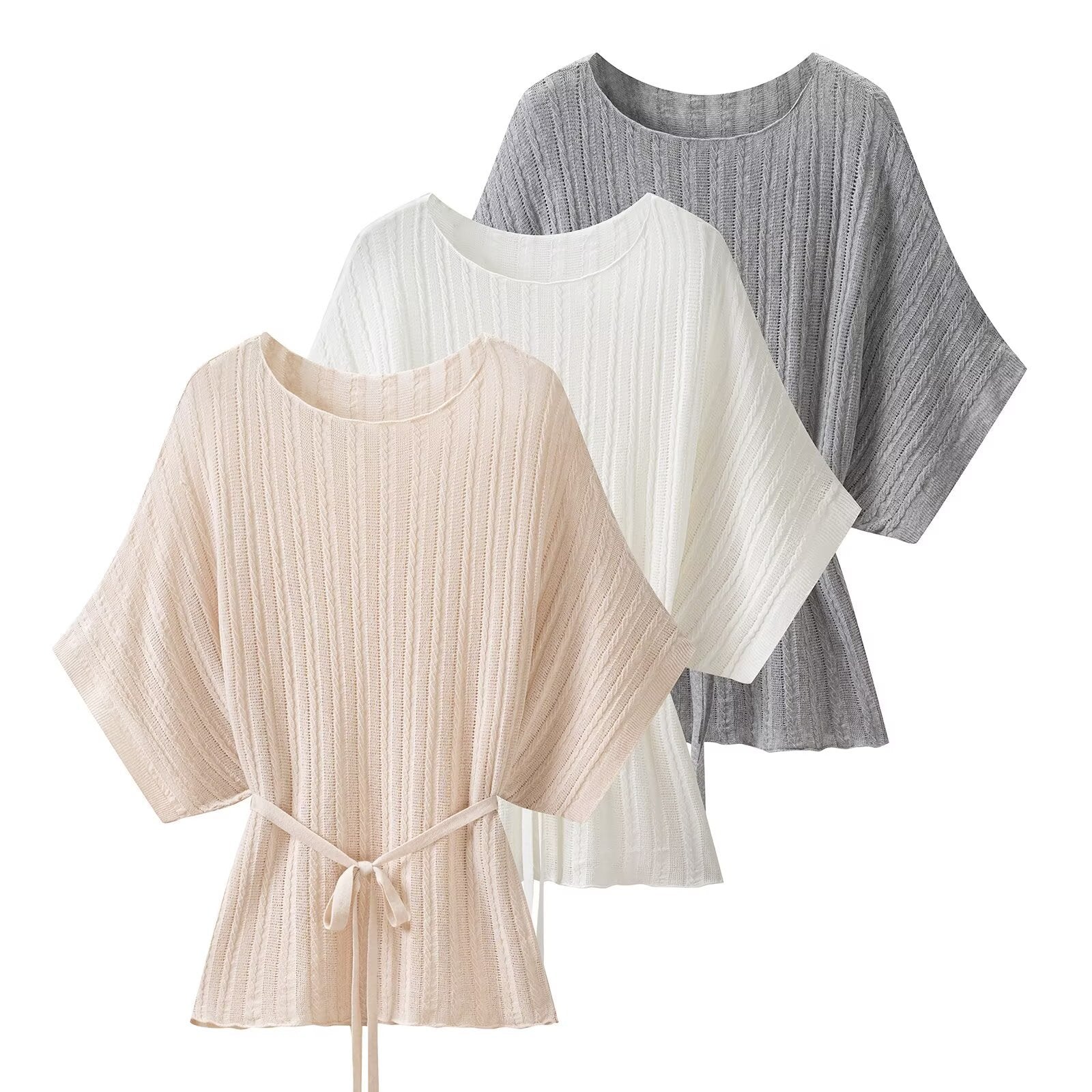 Elegant Tencel Linen Bat Bat Shirt Commuter Style Top