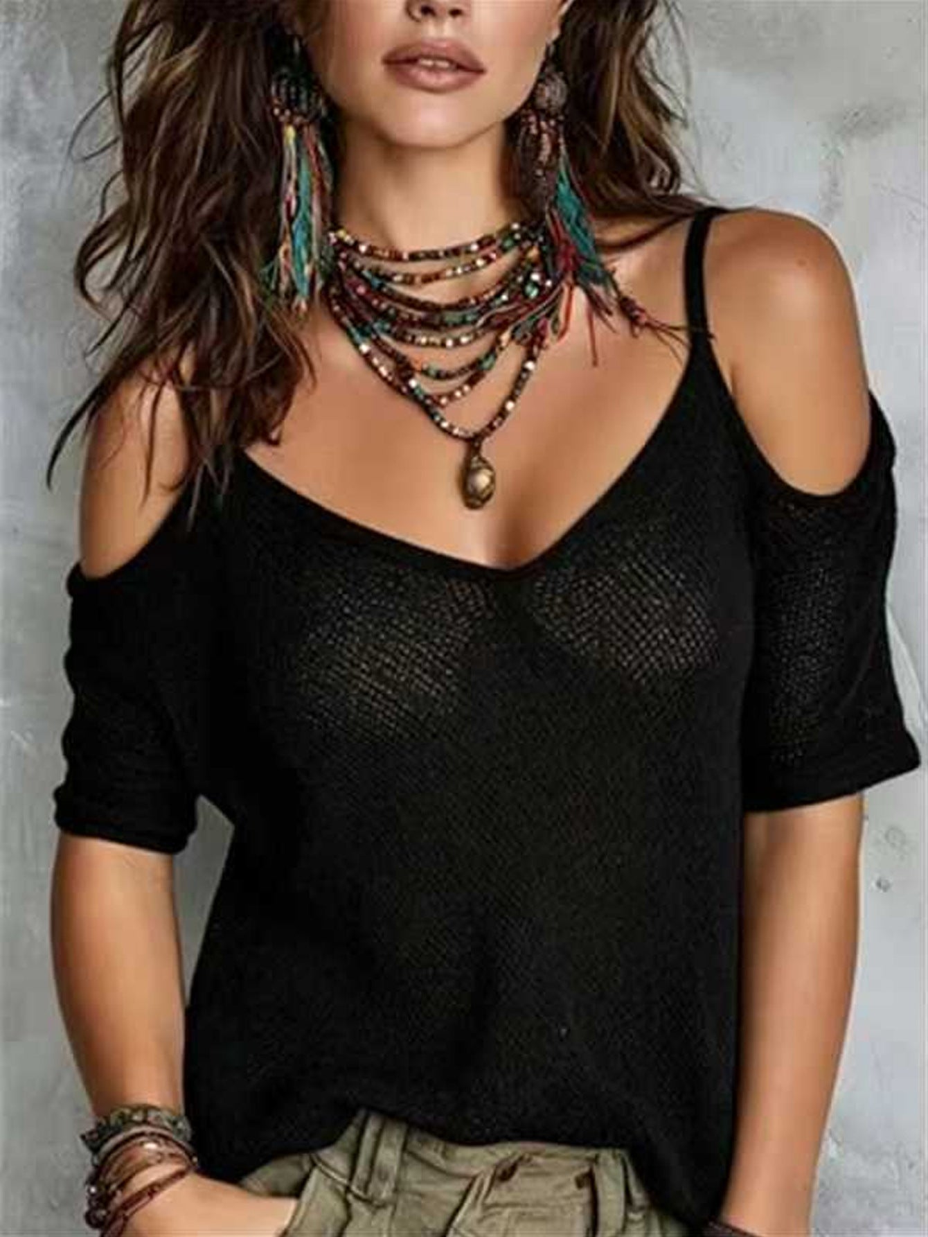 Fashionable Summer Solid Color Sleeveless Knit Top for Women Casual Shoulder-Baring Design, Lightweight and Breathable, Perfect for Everyday Wear