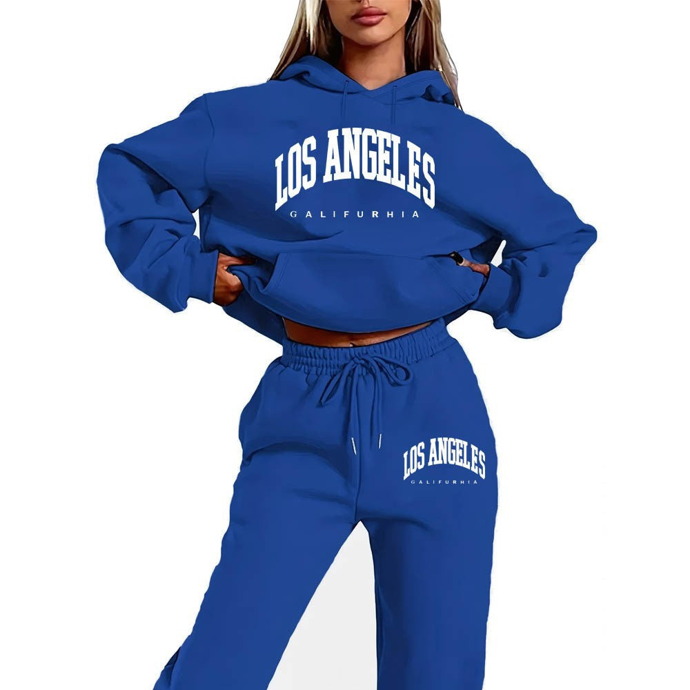 women's sportswear hoodie set,printed  casual high-quality hooded sweatshirt set