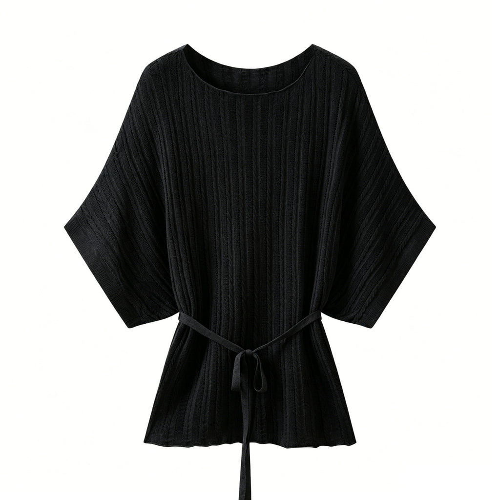 Elegant Tencel Linen Bat Bat Shirt Commuter Style Top