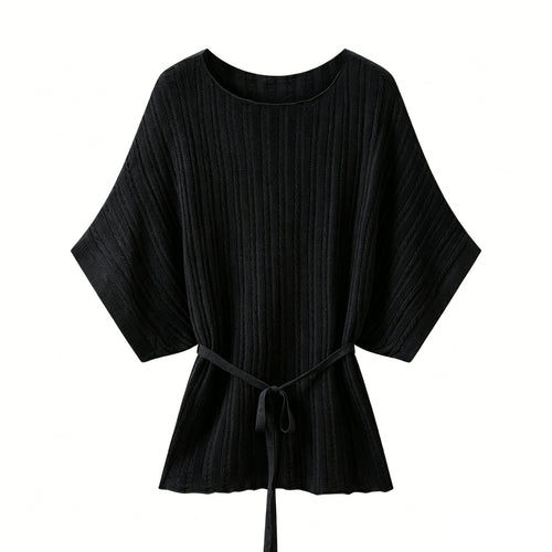 Elegant Tencel Linen Bat Bat Shirt Commuter Style Top