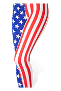Full Length Fitness Leggings American Flag Print Women Workout Pants 2xL 3xl 4XL Plus Size Leggins For Girls