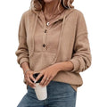 Hooded Ribbed Long Sleeve Sweatshirt Top Style Autumn Winter