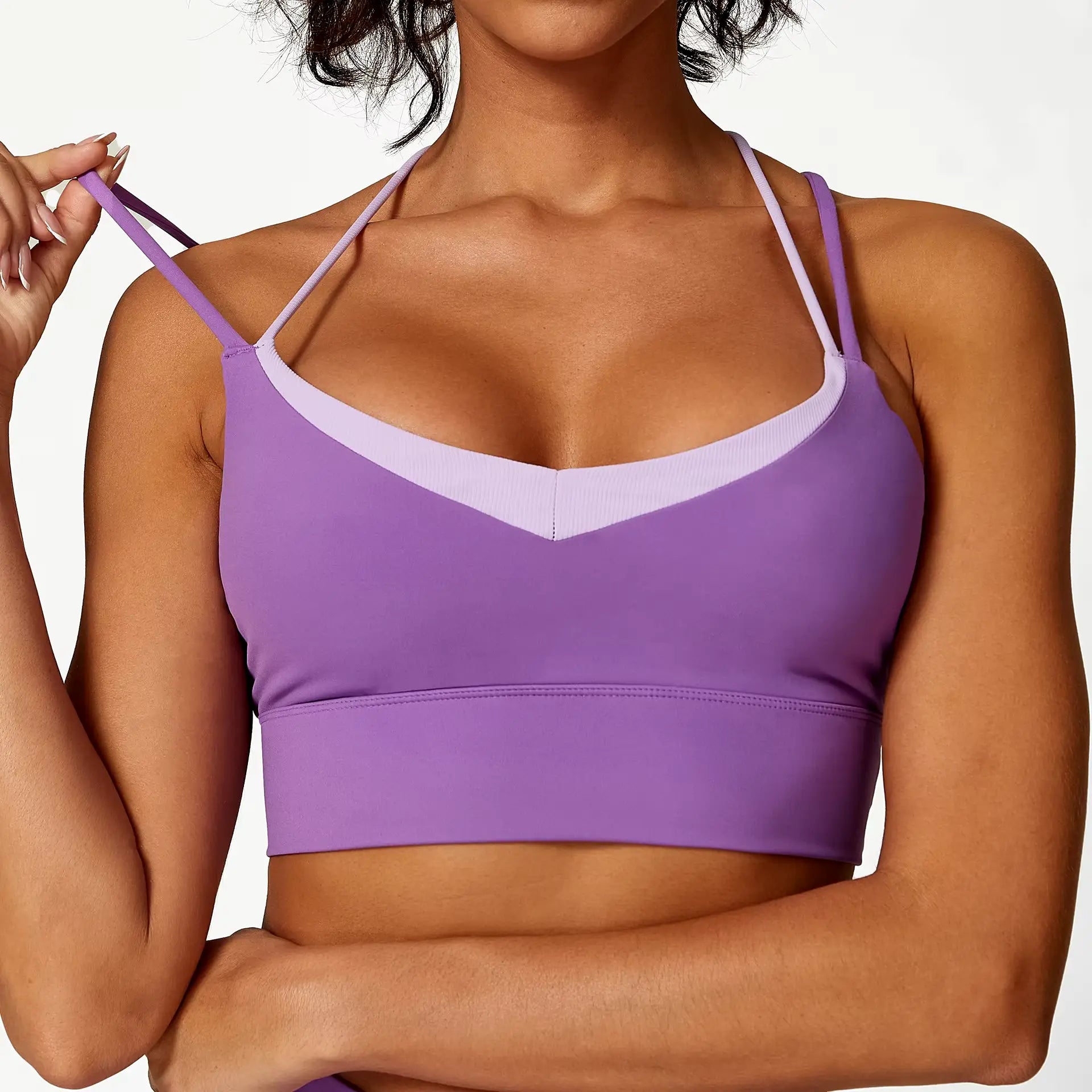 Contour Flex Two-Tone Sports Bra for Women – Medium Support Workout & Gym Bra