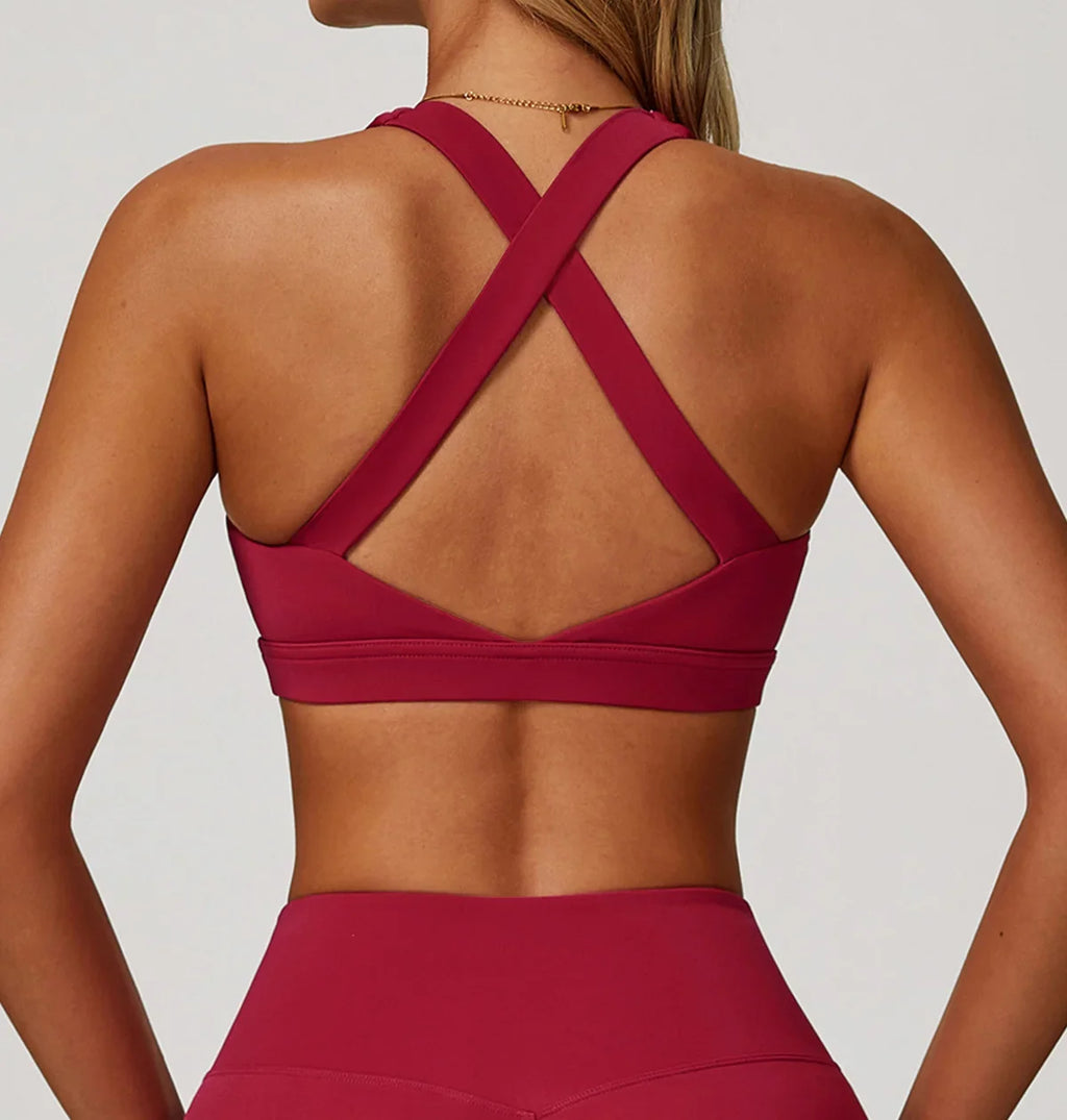 Hearuisavy Quick-Dry Backless Yoga Clothes Running Vest Women Workout Brassiere Fitness Gym Tank Top Women Push up Sports Bra