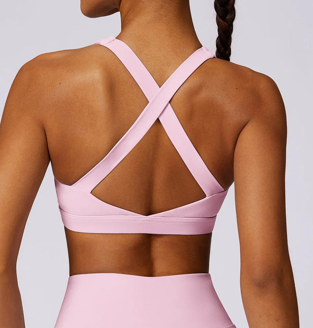 Hearuisavy Quick-Dry Backless Yoga Clothes Running Vest Women Workout Brassiere Fitness Gym Tank Top Women Push up Sports Bra